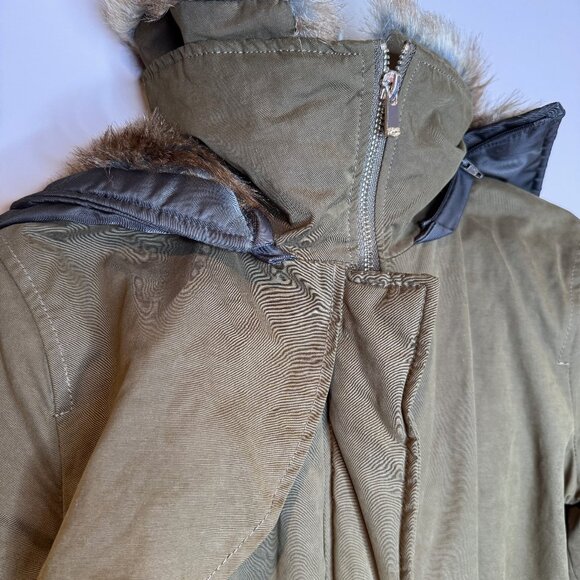 Zara Trafaluc | Faux Fur Parka, Green Utility Style | Medium - Picture 5 of 10